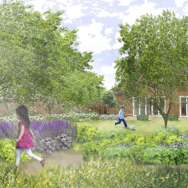 New Build Garden in Harpenden - children enjoying garden