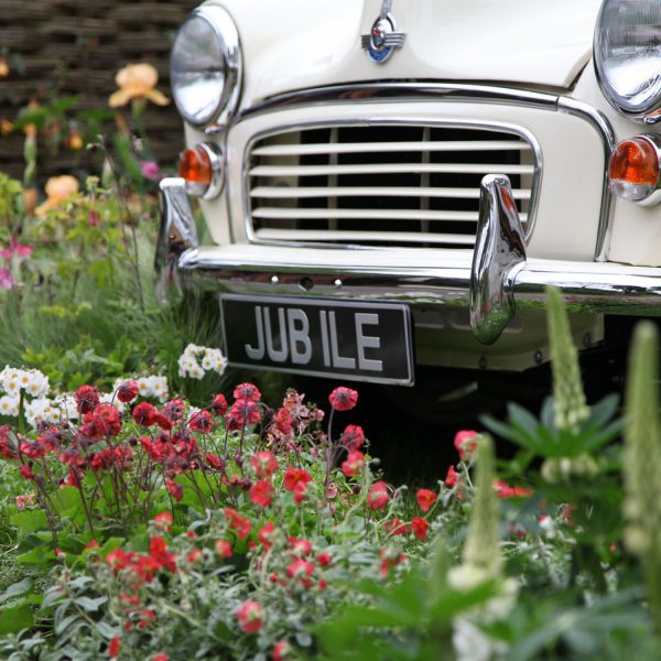 car and number plate at British Plant Nursery Guide Trade Stand, RHS Chelsea Flower Show